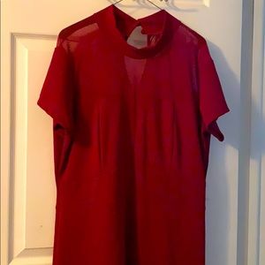 Asymmetrical red dress